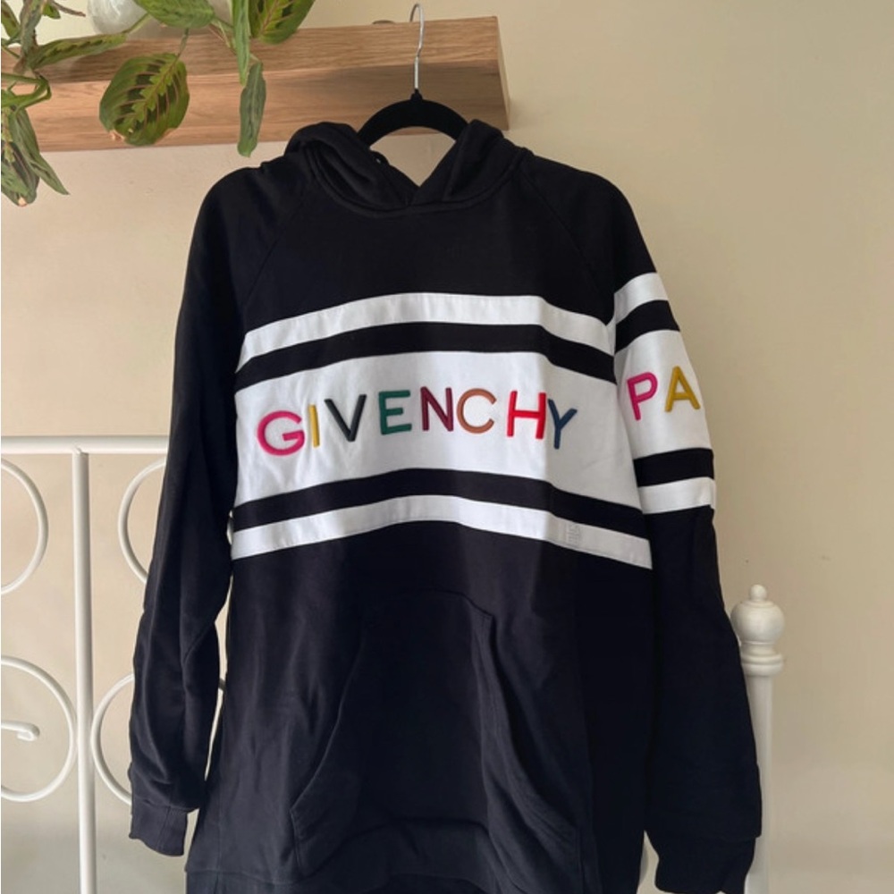 Givenchy Black Hoodie with Colorful Lettering